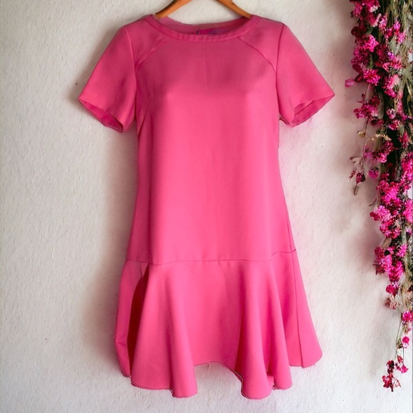 Banana Republic Fuchsia Flounce Dress Size 6 - Picture 4 of 13